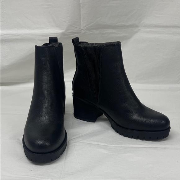 MIA Shoes - MIA Black Chelsea Lug Heel Ankle Boots